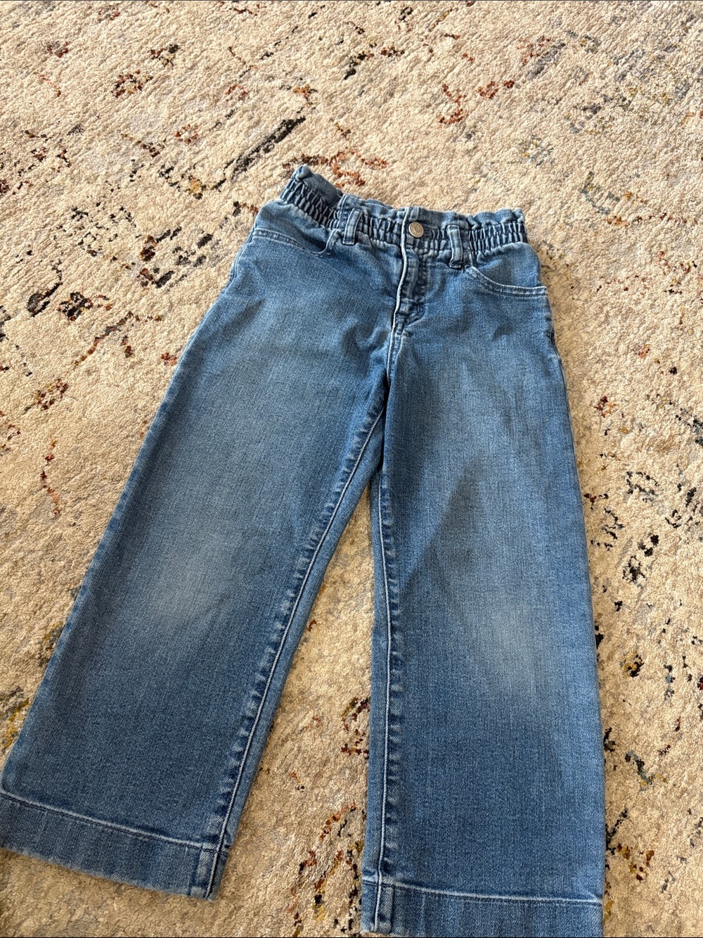Crewcuts Medium Blue Girls' Denim Jeans with Elastic Waist
